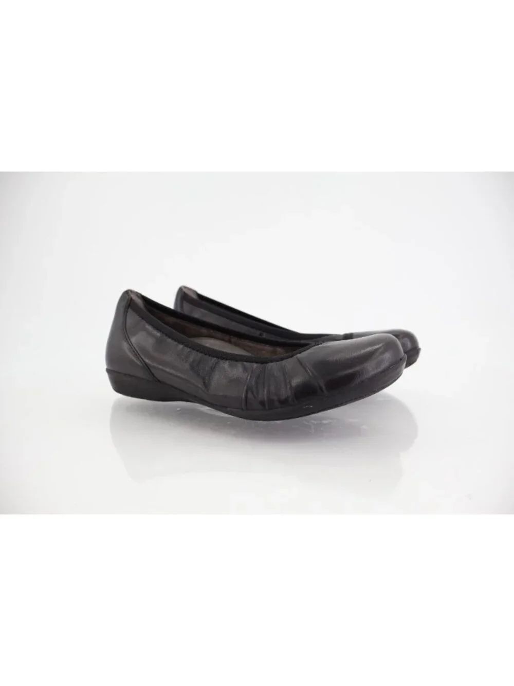 Earth Alder 2 Derby Ballet Flat Black Leather Womens 6 M Slip on Shoes